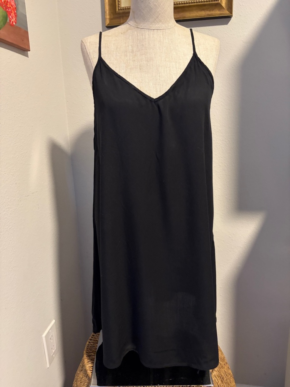 Black Crisscross Back Slip Dress Size Small